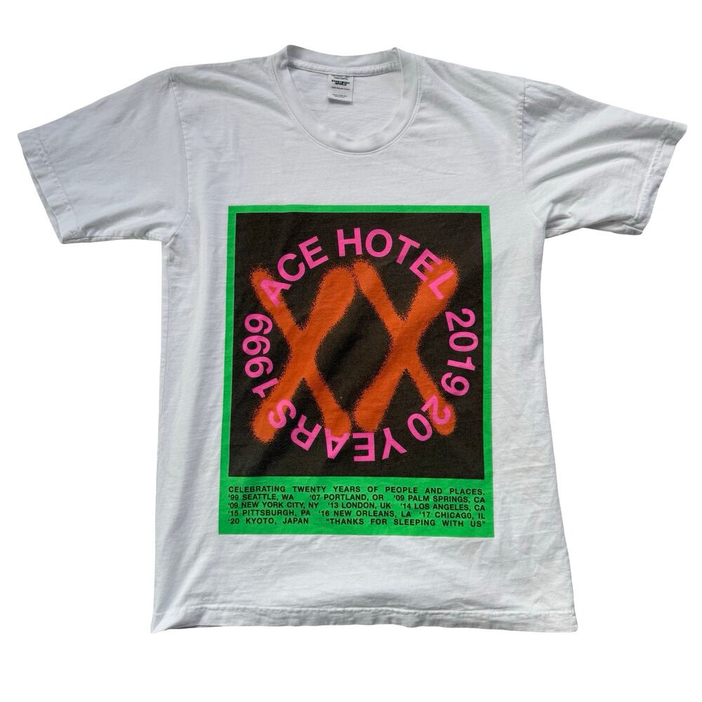 ACE HOTEL 20th Anniversary T-Shirt People & Places Made In USA Mens Size Small